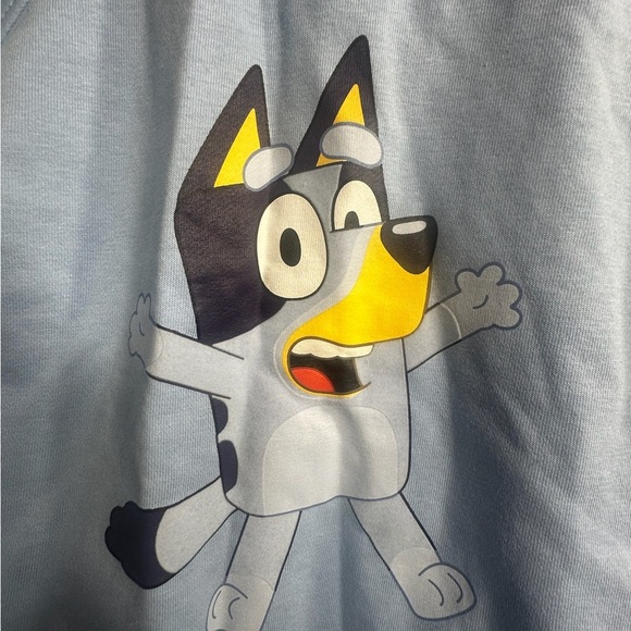 Bluey Blue and White Hooded Sweatshirt with Zipper - Picture 4 of 10